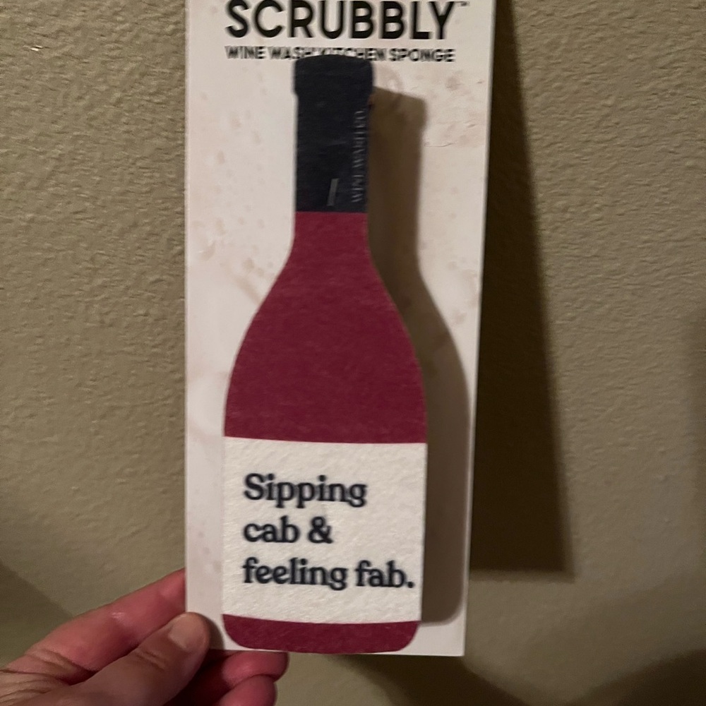 Wine Bottle Kitchen Sponge - Red and Black